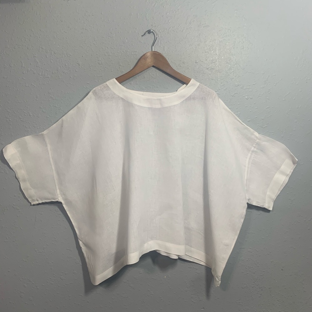 Eskandar O/S 100% Linen Top Lagenlook Art-to-Wear